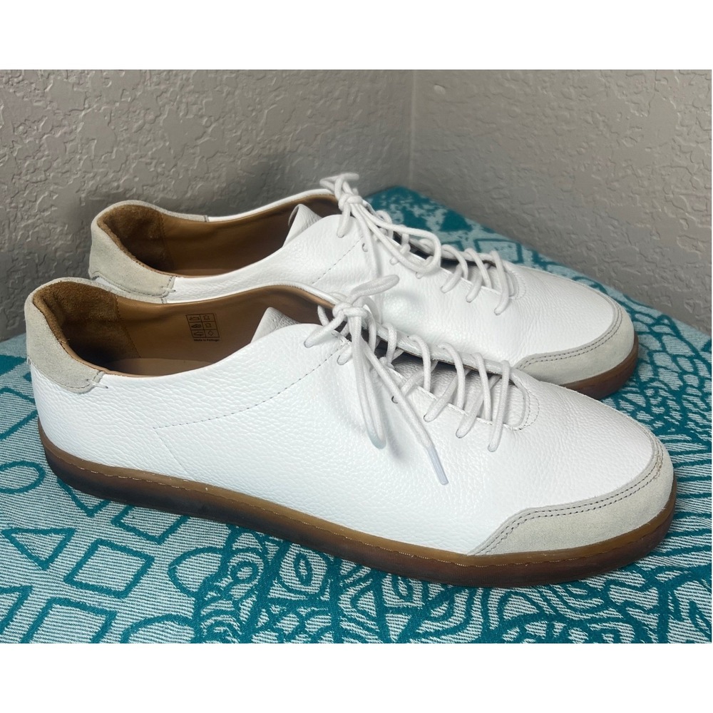 LUCA Terra Low White Pebbled Leather Sneakers Mens 11  Lactae Hevea Portugal Gum